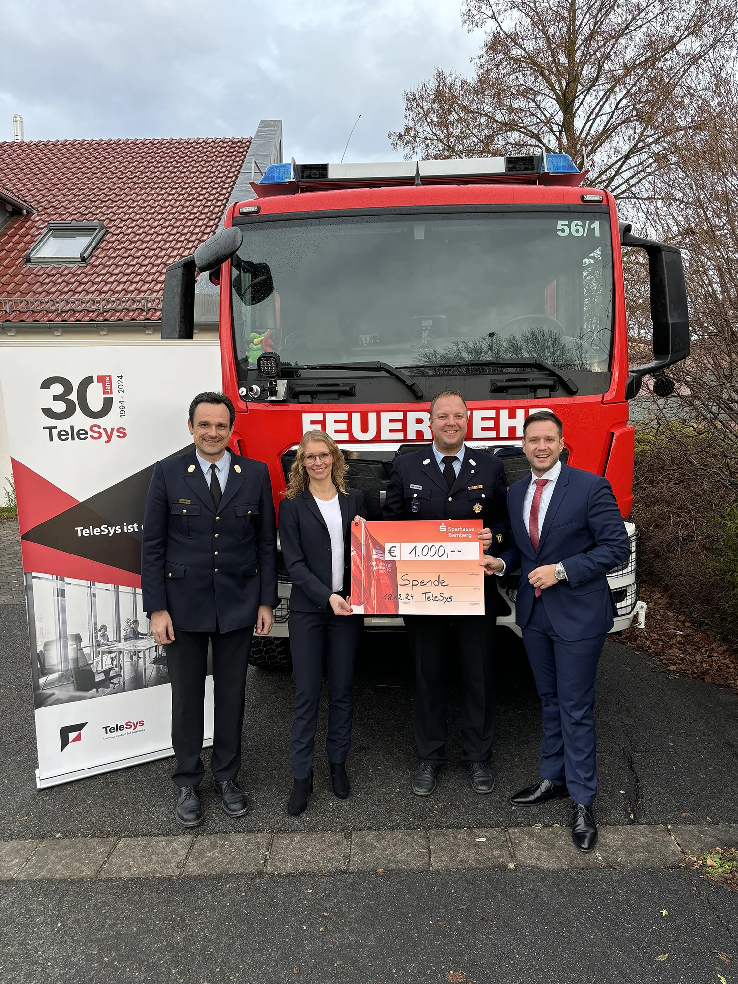 Spendenübergabe der Firma TeleSys